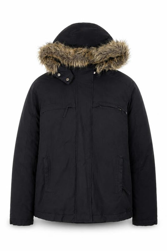 Alfani Women's Black Puffer Jacket with Hood, Size S