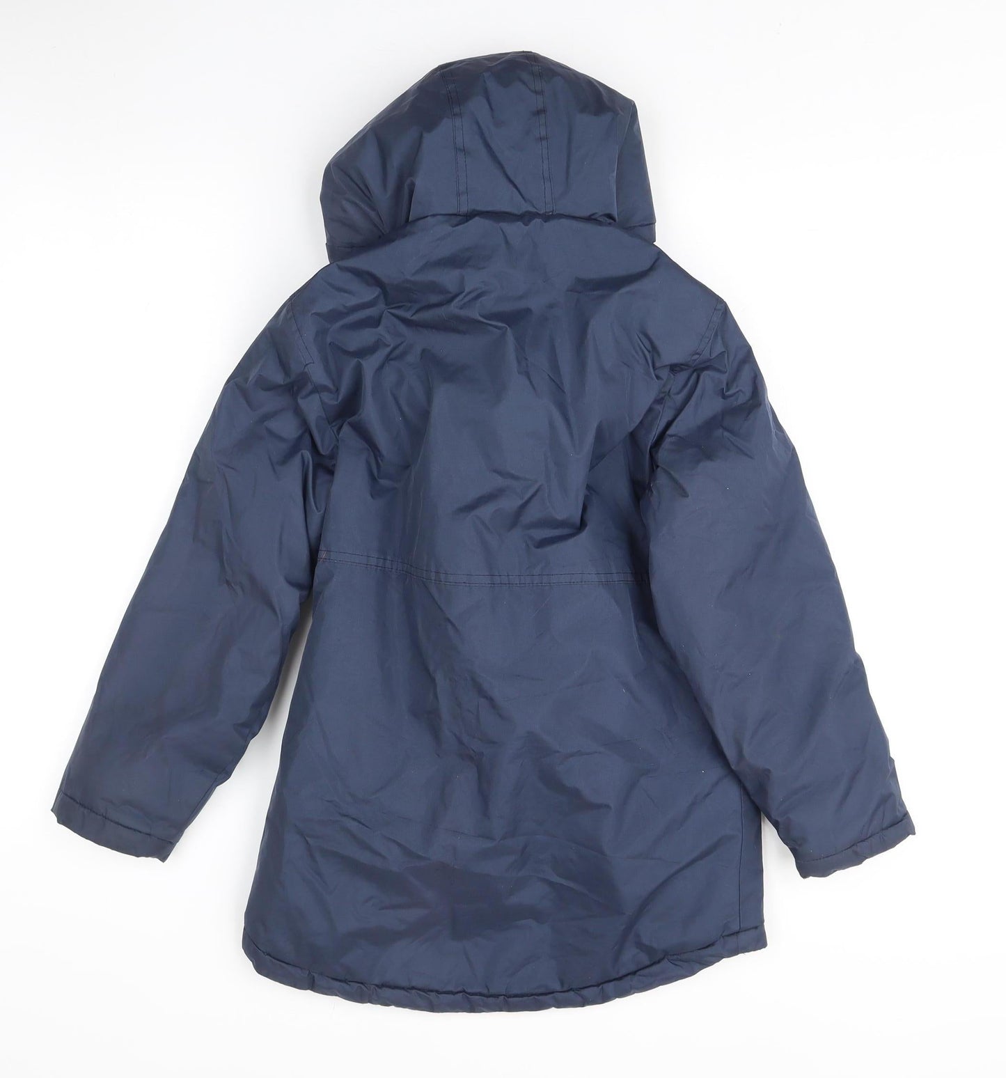 LUFC Boys' Blue Parka Coat 7-8 Years Hooded Lined Winter