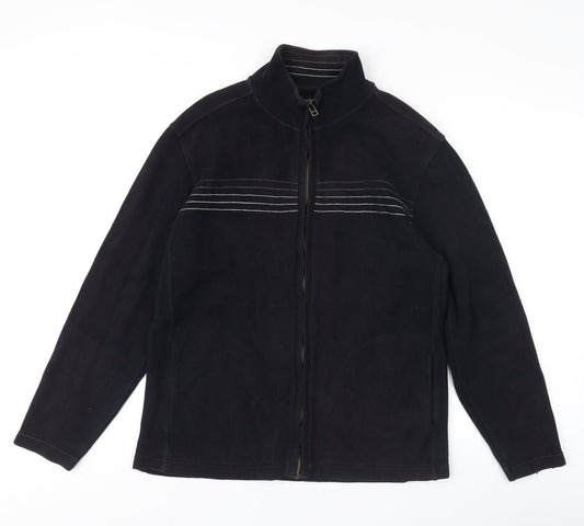 Next Men's Black Full Zip Jumper, Size L, Cotton