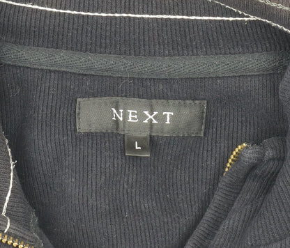 Next Men's Black Full Zip Jumper, Size L, Cotton