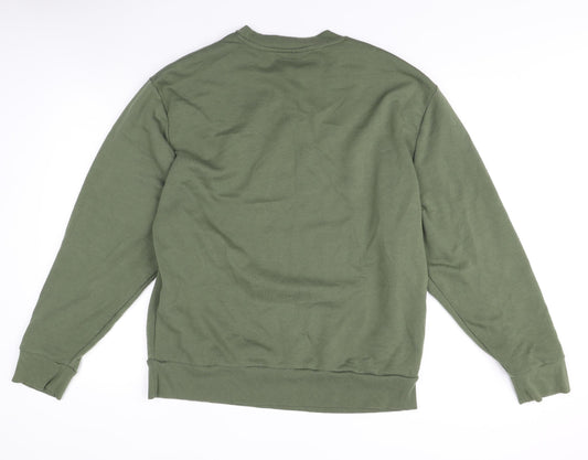 Collusion Green Unisex Crew Neck Pullover Jumper L