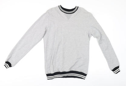 Another Influence Men's Grey Medium Pullover Crew Neck Jumper