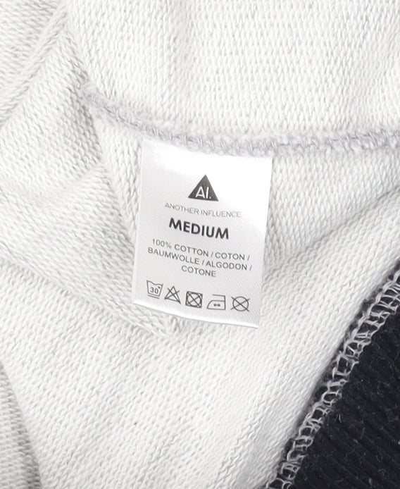 Another Influence Men's Grey Medium Pullover Crew Neck Jumper
