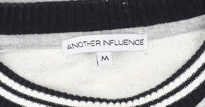 Another Influence Men's Grey Medium Pullover Crew Neck Jumper