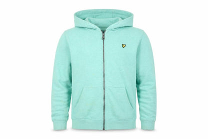 Front view of Lyle & Scott boys’ green hooded jacket 14 years