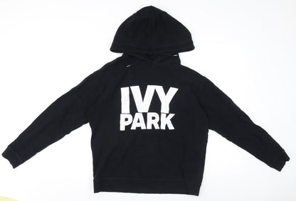 Ivy Park Women's Black Hooded Pullover Jumper