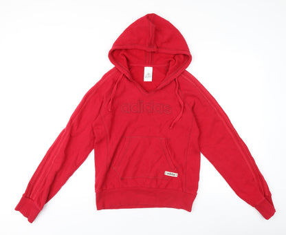 Womens UK Size 10 adidas Red Pullover Jumper