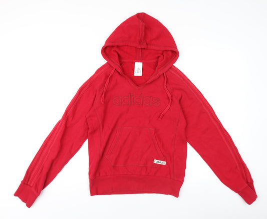 Womens UK Size 10 adidas Red Pullover Jumper