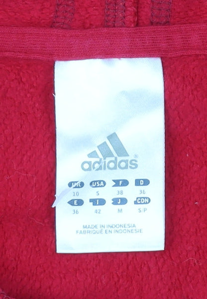 Womens UK Size 10 adidas Red Pullover Jumper