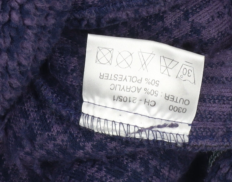 Craghoppers Men's Purple Check Full Zip Jumper Size S