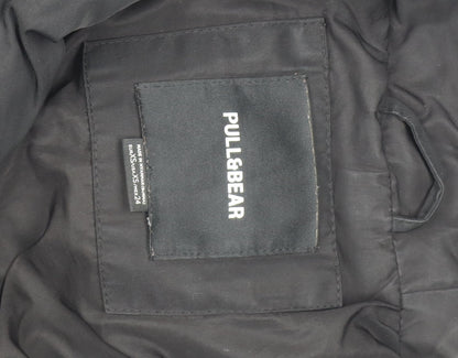 Pull & Bear Women's Black Long Puffer Jacket 2XS