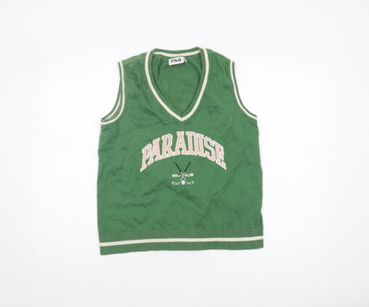FILA Women's Green Cotton Sports Vest M