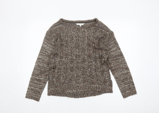 Womens UK Size 10 Rocha John Rocha Brown Pullover Jumper
