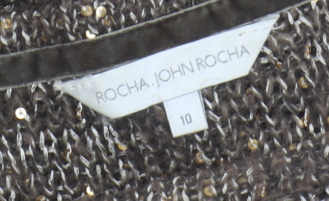 Womens UK Size 10 Rocha John Rocha Brown Pullover Jumper
