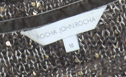 Womens UK Size 10 Rocha John Rocha Brown Pullover Jumper
