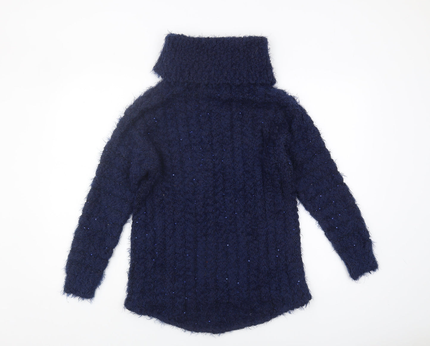 Jacqueline Riu Women's Blue Roll Neck Pullover Jumper