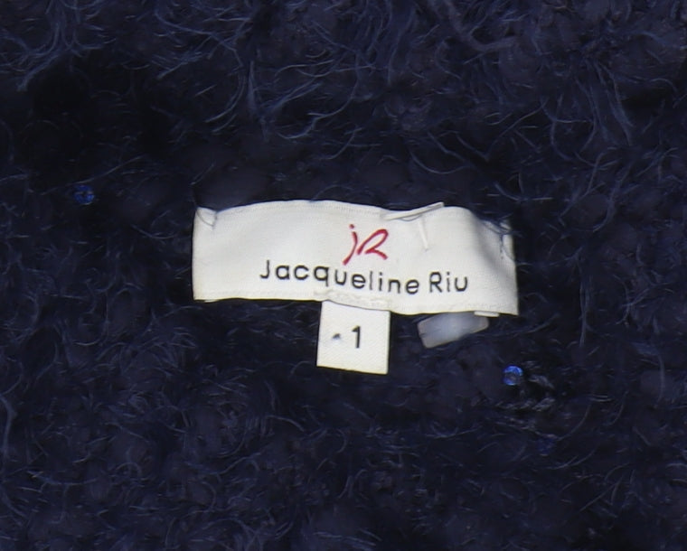 Jacqueline Riu Women's Blue Roll Neck Pullover Jumper