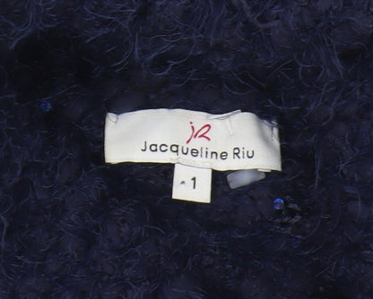 Jacqueline Riu Women's Blue Roll Neck Pullover Jumper