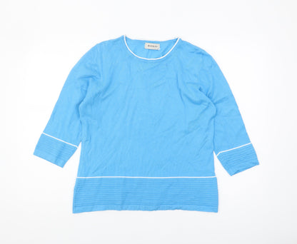 Bassini Women's Blue Pullover Jumper, Size M, Crew Neck