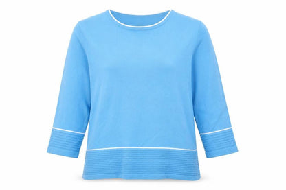 Womens UK Size M BASSINI Blue Pullover Jumper