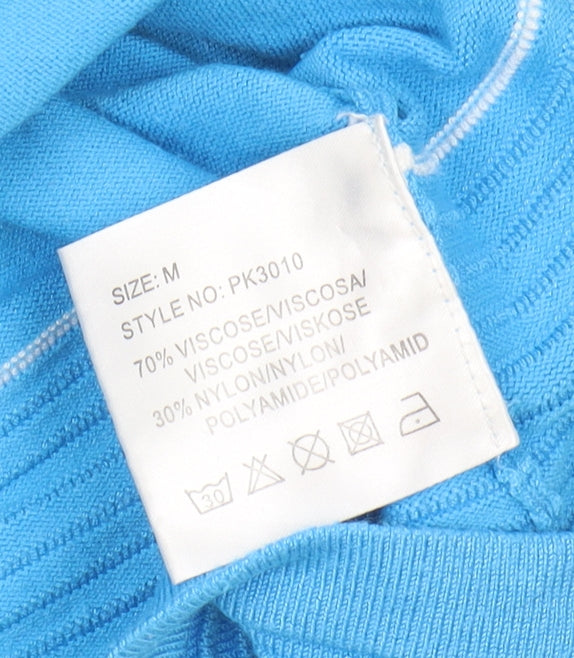 Bassini Women's Blue Pullover Jumper, Size M, Crew Neck