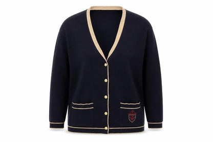 Equorian Women’s Blue Cardigan M V-Neck Wool Blend