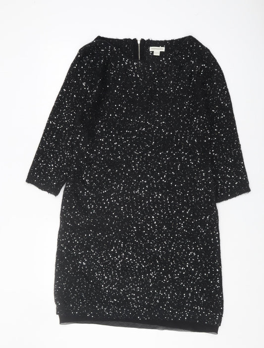 Monsoon Black Sequin Women's Sheath Dress Size 14