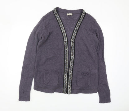 Wrap Women's Purple L Cardigan, Long Sleeve, Wool Blend