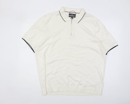 Marks and Spencer Men's 2XL White Polo Shirt