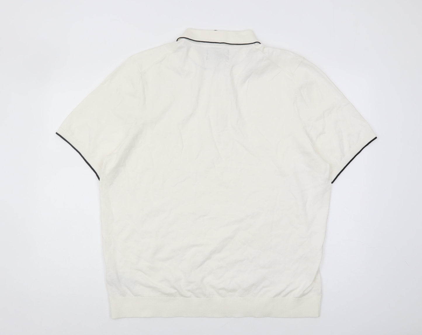 Marks and Spencer Men's 2XL White Polo Shirt