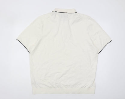Marks and Spencer Men's 2XL White Polo Shirt