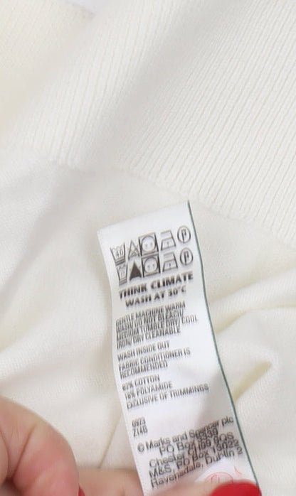 Marks and Spencer Men's 2XL White Polo Shirt