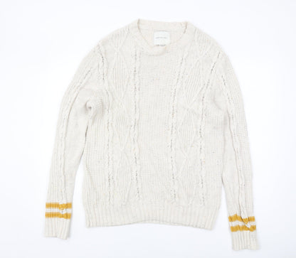 American Eagle Outfitters Women’s Ivory Cable-Knit Pullover XL