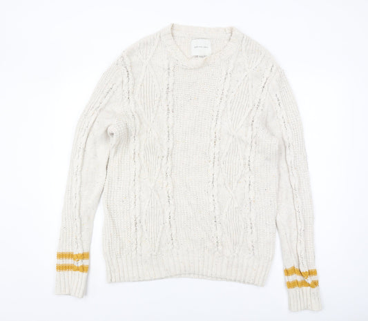 American Eagle Outfitters Women’s Ivory Cable-Knit Pullover XL