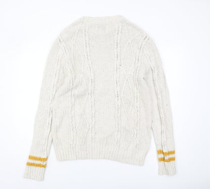 American Eagle Outfitters Women’s Ivory Cable-Knit Pullover XL