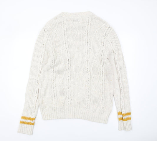 American Eagle Outfitters Women’s Ivory Cable-Knit Pullover XL
