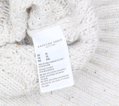 American Eagle Outfitters Women’s Ivory Cable-Knit Pullover XL