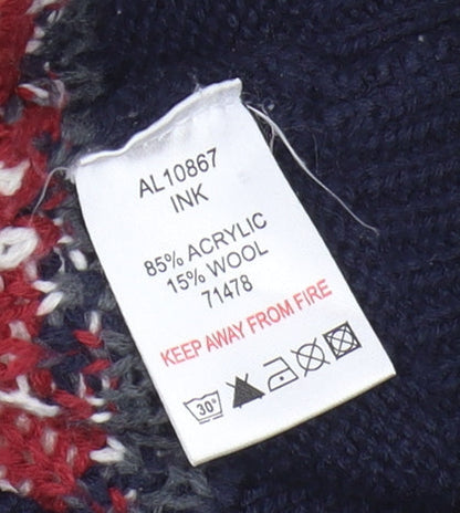 Cotton Traders Men's Blue Fair Isle Pullover S