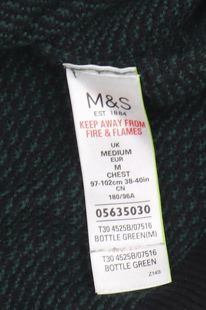 Marks and Spencer Men's Medium Green High Neck Jumper