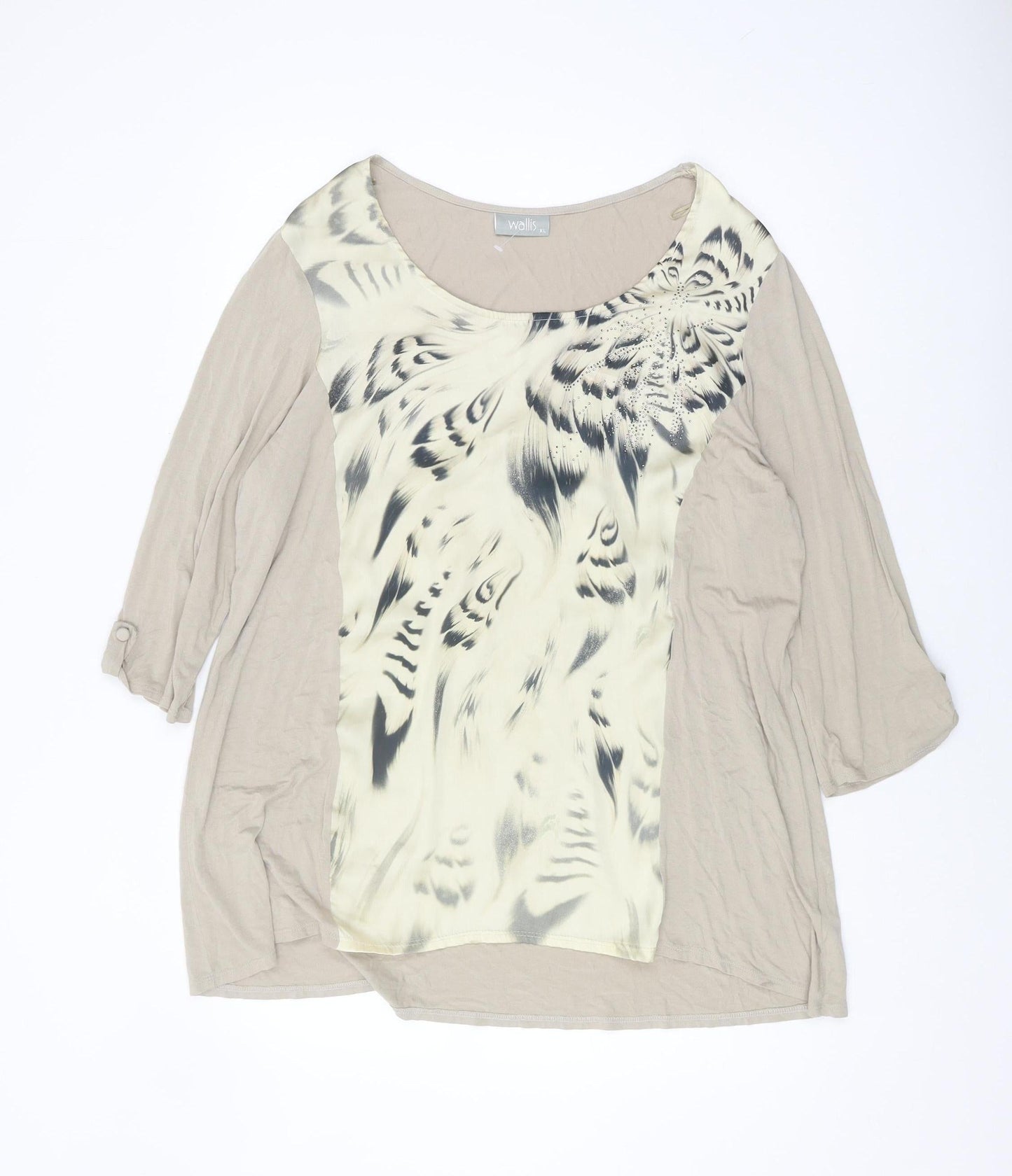 Womens UK Size XL Wallis Beige Tunic Blouse