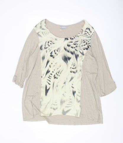Womens UK Size XL Wallis Beige Tunic Blouse