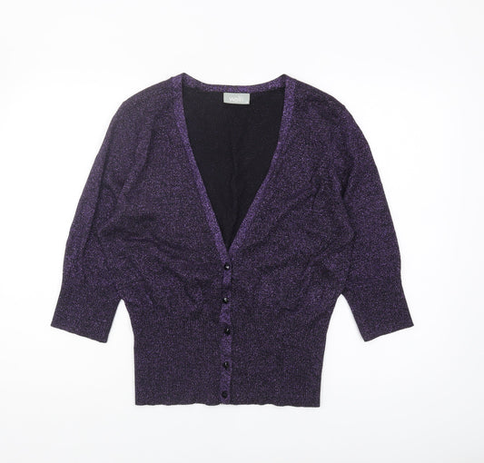 Womens UK Size 18 Wallis Purple Cardigan Jumper