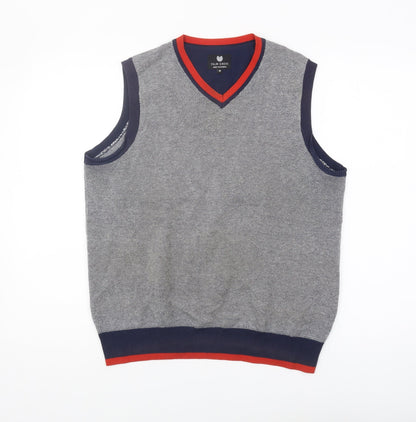 Palm Grove Men's Grey Vest M - Casual Sleeveless Jumper