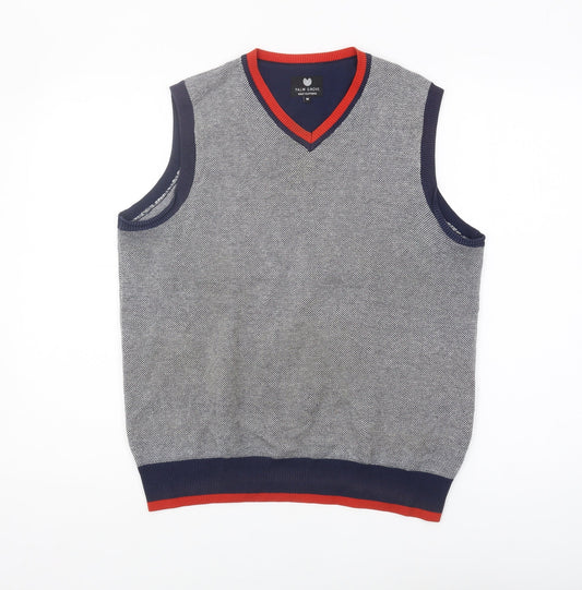 Palm Grove Men's Grey Vest M - Casual Sleeveless Jumper