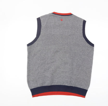Palm Grove Men's Grey Vest M - Casual Sleeveless Jumper