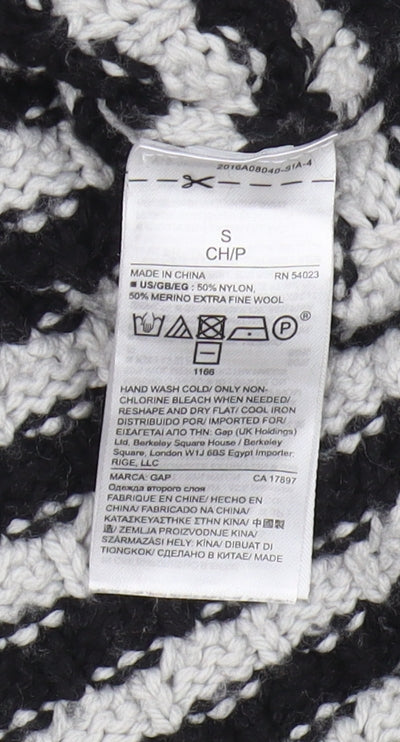 GAP Women's Black Striped Roll Neck Pullover Jumper S