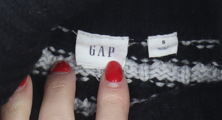 GAP Women's Black Striped Roll Neck Pullover Jumper S