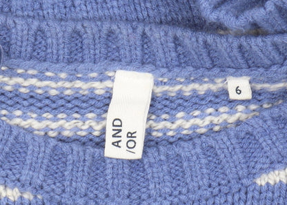 Womens UK Size 6 AND/OR Blue Pullover Jumper