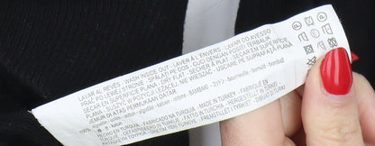 Zara Men Black Cotton Graphic Pullover Jumper L