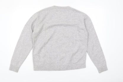 Jaeger Women's Grey Medium Crew Neck Pullover Jumper